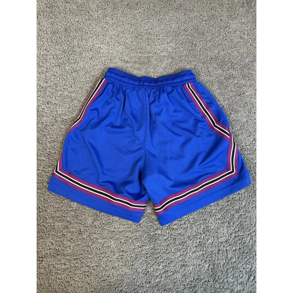 Nike Shorts Boys XS Blue Mesh Athletic Elastic Waist Drawstring 6.5 In Inseam